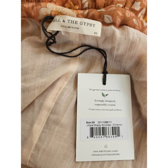 Spell & the Gypsy Collective NWT Utopia Tie Maxi Dress Organic Extra Small XS - Picture 10 of 10